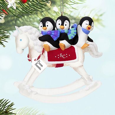 Hallmark Keepsake Christmas Ornament From Santa Penguin Rocking Horse