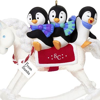 Hallmark Keepsake Christmas Ornament From Santa Penguin Rocking Horse