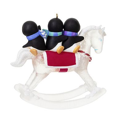 Hallmark Keepsake Christmas Ornament From Santa Penguin Rocking Horse
