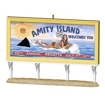 Jaws 50th Anniversary Amity Island Sign Hallmark Keepsake Christmas Ornament