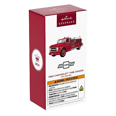 Fire Brigade 1968 Chevrolet Fire Engine With Light Hallmark Keepsake Christmas Ornament