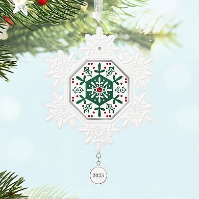 Porcelain Snowflake 2025 Hallmark Keepsake Christmas Ornament