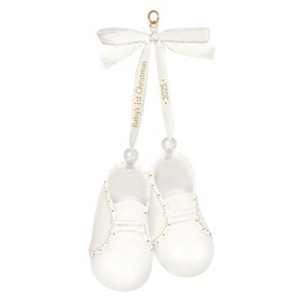 Baby's 1st Christmas Porcelain Baby Booties 2025 Hallmark Keepsake Christmas Ornament