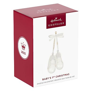 Baby's 1st Christmas Porcelain Baby Booties 2025 Hallmark Keepsake Christmas Ornament