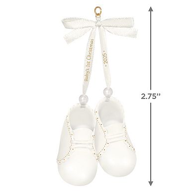 Baby's 1st Christmas Porcelain Baby Booties 2025 Hallmark Keepsake Christmas Ornament