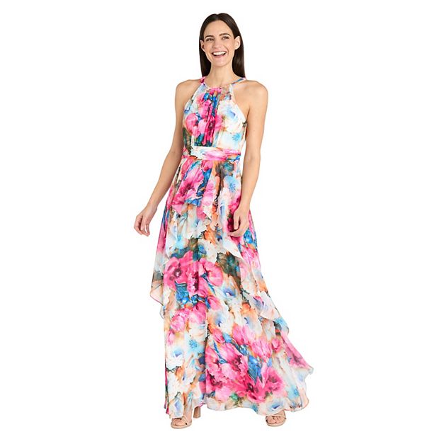 long arm maxi dress Marcela Modal Plunge Neck Long Sleeve Maxi Dress in White main image 1