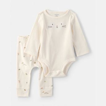 Baby Carter's 2 pc Easter Bunny Ribbed Bodysuit & Pants Set