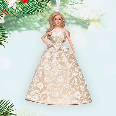 Blonde Holiday Barbie 2025 Hallmark Keepsake Christmas Ornament