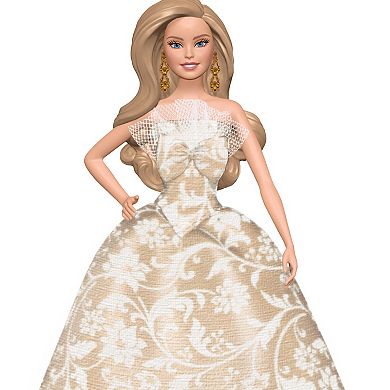 Blonde Holiday Barbie 2025 Hallmark Keepsake Christmas Ornament