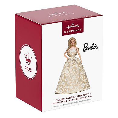 Blonde Holiday Barbie 2025 Hallmark Keepsake Christmas Ornament