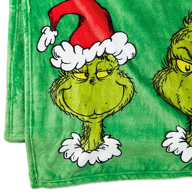 Hallmark Dr. Seuss Grinch Faces Throw Blanket