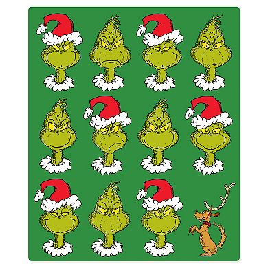 Hallmark Dr. Seuss Grinch Faces Throw Blanket
