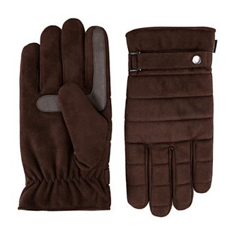 Men's isotoner Water Repellent Microsuede Quilted Touchscreen Gloves