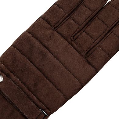 Men's isotoner Water Repellent Microsuede Quilted Touchscreen Gloves