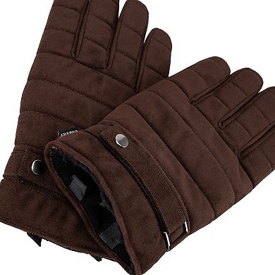 Men's isotoner Water Repellent Microsuede Quilted Touchscreen Gloves