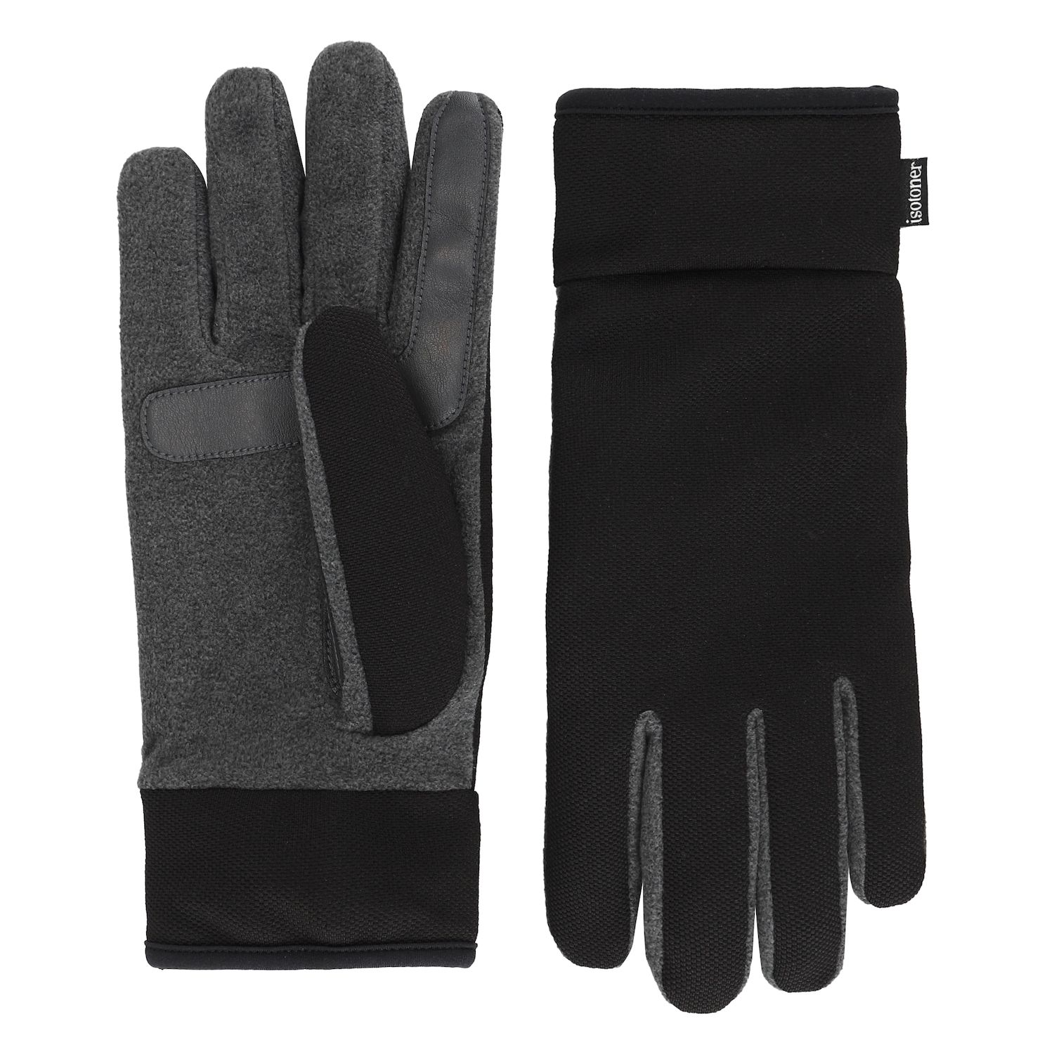thumbnail image 2 of Isotoner® Men's SmarTouch™ Flannel And Leather Glove With Wrist Strap - Canada 2 of 9