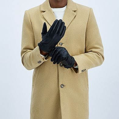 Men's isotoner Insulated Stretch Faux Leather Touchscreen Gloves