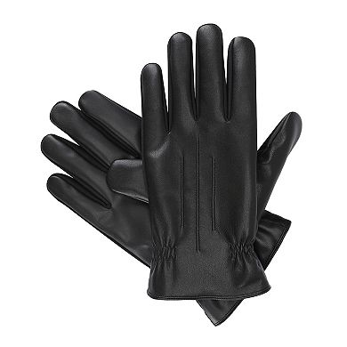 Men's isotoner Insulated Stretch Faux Leather Touchscreen Gloves