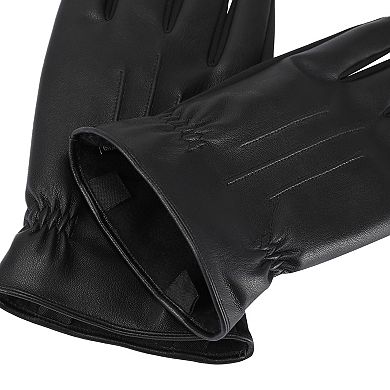 Men's isotoner Insulated Stretch Faux Leather Touchscreen Gloves