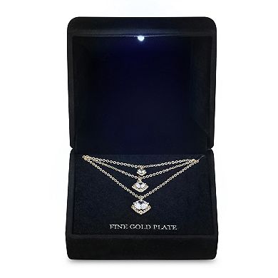 Gold-Tone Cubic Zirconia Layered Necklace