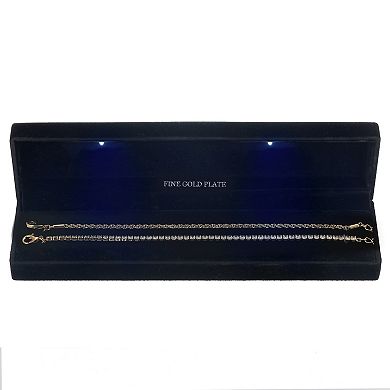 Gold Tone Cubic Zirconia Bracelet Set