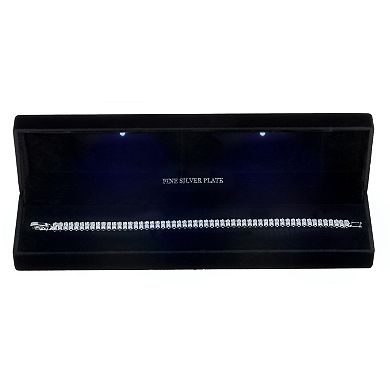 Silver Tone Rectangular Cubic Zirconia Bracelet