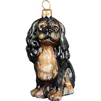 Joy To The World English Toy Spaniel Polish Glass Christmas Ornament
