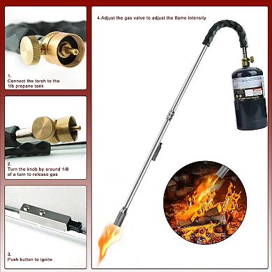 Ivation Mini Propane Torch with Self Igniter, 50,000 BTU Handheld Weed Burner Tool