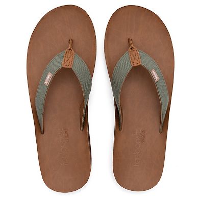 Feelgoodz Men’s Zensole Kinderz Faux Leather Flip-Flop Thong Sandals