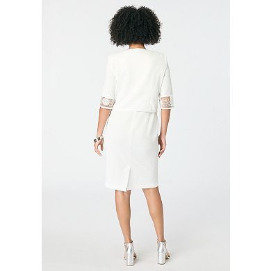 Roaman's Women's Plus Size Embellished Jacket And Dress Set