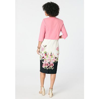 Roaman's Women's Plus Size Printed Jacket Dress