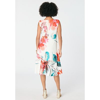 Roaman's Women's Plus Size Fit-And-Flare Tank Dress