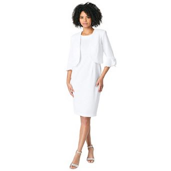 Roaman's Women's Plus Size Pearl-Detail Dress And Jacket