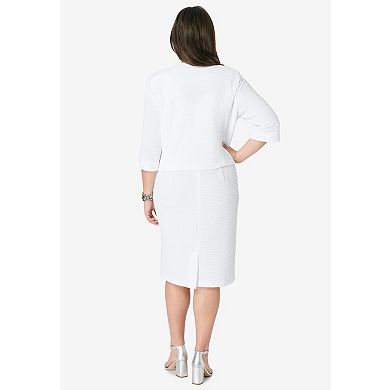 Roaman's Women's Plus Size Sweetheart Sheath Dress And Jacket Set