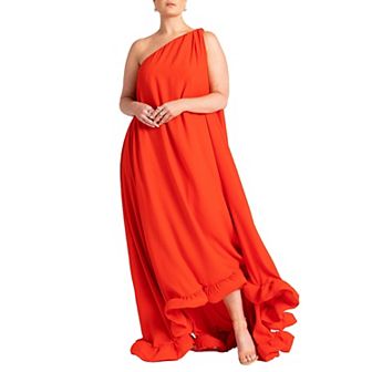 ELOQUII Women's Plus Size Dramatic Ruffle Gown