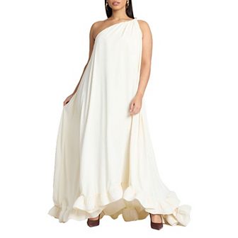 ELOQUII Women's Plus Size Dramatic Ruffle Gown