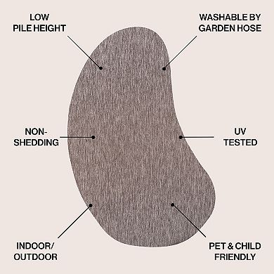 Evan Modern Rustic Organic Curve Indoor/Outdoor Shaped Area Rug