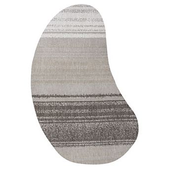 Evan Modern Rustic Organic Curve Indoor/Outdoor Shaped Area Rug