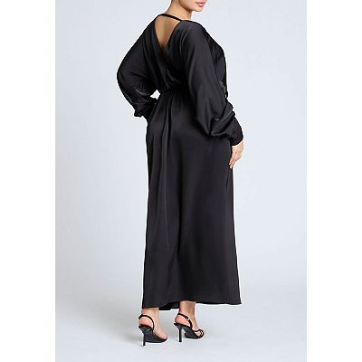 ELOQUII Women's Plus Size Dramatic Sleeve Satin Column Dress