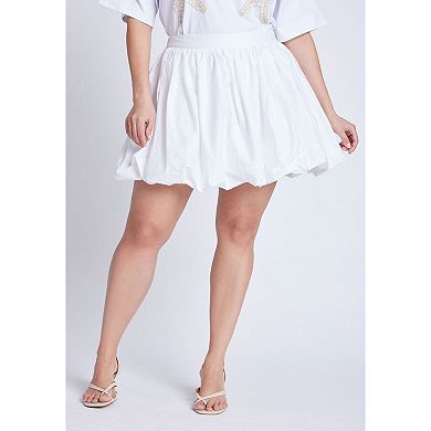 ELOQUII Women's Plus Size Mini Bubble Hem Skirt