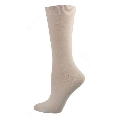 Women's Solid Color Rayon Crew Socks - 3 Pair Packs