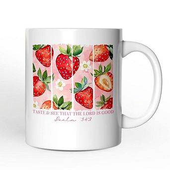 Taste and See That The Lord is Good Mug, Christian Faith Strawberry Gift