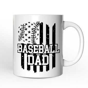 Baseball Dad Mug, Patriotic Gift for Sports Fathers
