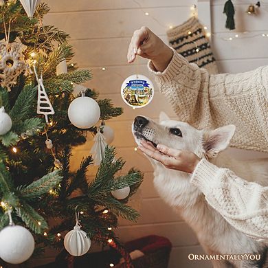 Artistic Wyoming State Themes and Landmarks Christmas Ornament