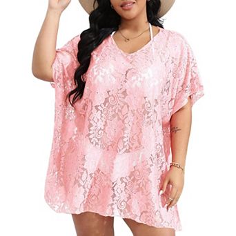 Women's Swimsuit Cover Up Lace Bikini Beachwear Plus Size Beach Bikini See Through Swimwear