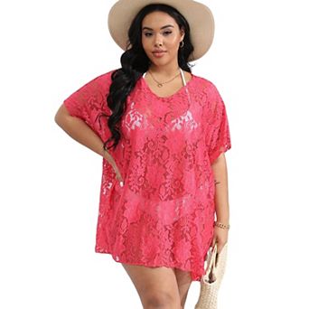 Women's Swimsuit Cover Up Lace Bikini Beachwear Plus Size Beach Bikini See Through Swimwear