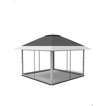 13x13 FT Gazebo Tent Outdoor Pop Up Canopy Tent with Netting, Adjustable Height Instant Gazebos