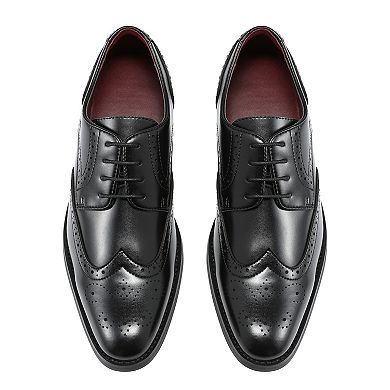 Men's Wingtip Oxford Dress Shoes - Classic Formal Leather Lace Up