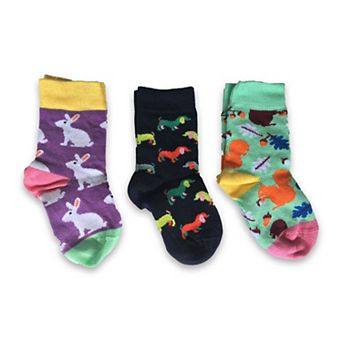 Toddler Combed Cotton Crew Assorted 3-Pack Gift Box