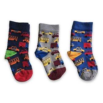 Toddler Combed Cotton Crew Assorted 3-Pack Gift Box